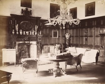 Cortachy Castle. Interior view titled "The King's Room, Cortachy Castle. In this room His Majesty Charles 11 did sleep. Oct.4th 1650."
PHOTOGRAPH ALBUM No 47: DUNDEE ALBUM