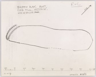 Sketch plan in pencil, showing area of vitrifaction.