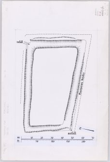 Ink drawing: moated site at Fordoun House.