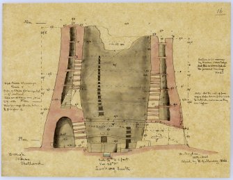 Section through Broch of Mousa looking S.