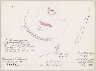Sketch plan of broch near Backaskail, Sanday. 
