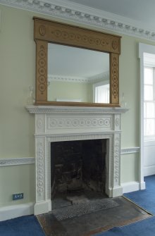Ground floor. Dining room. Detail of fireplace.