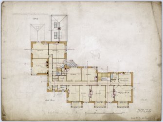 House for Mr Shaw Stewart.
Plans, sections and elevations.
