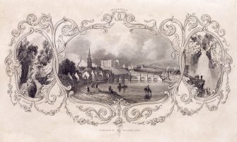 Engraving showing general view of Inverness and views of Altsay Burn and Fall of Foyers
