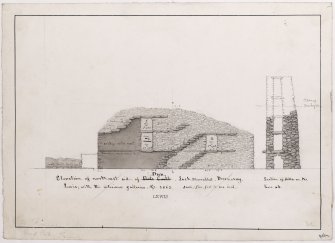 Section and elevation of Dun Baravat.