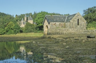 General view from the south, with the present Ardtornish House (built 1885-91) in the background.