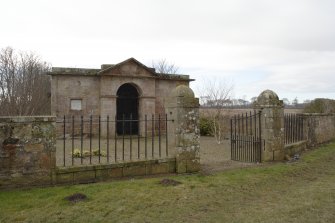 General view of the Cambo Estate mausoleum, taken from north east.
