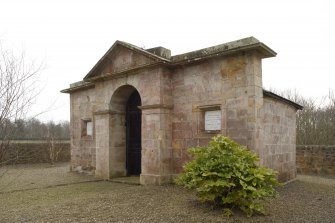 General view of the Cambo Estate mausoleum, taken from north.
