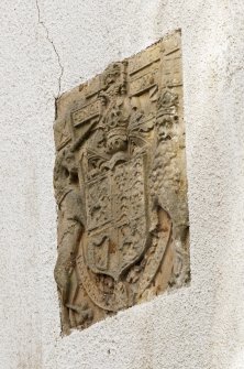 Detail of coat of arms on west face of south wing