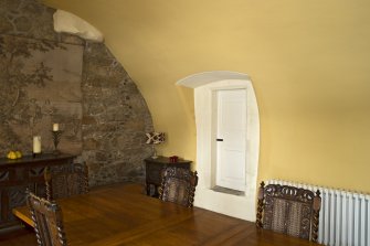 Ground floor. Tower. Dining room showing small doorway in north wall