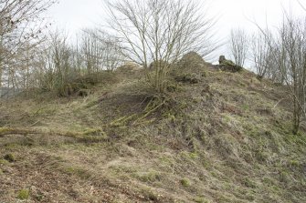 castle mound or motte from great ditch, view from south