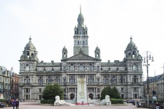 General view of Cenotaph with the City Chambers in the background taken from the west.
