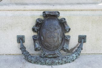 Detail of north facing motif on the statue of William Gladstone.