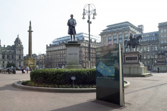 Front elevation of the statue of Robert Peel.