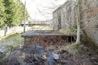 Exterior. View of the boiler room outshot on the north east elevation of the Gun Operations Room, taken from the north west.