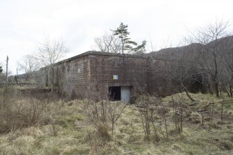 Exterior. View of the north east and north west elevations of the Gun Operations Room, taken from the north west.