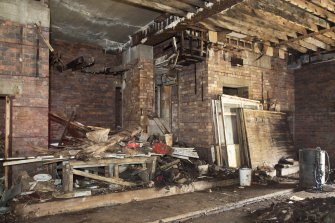 Interior. View from floor of operations room looking to location of operations dais and flanking offices.