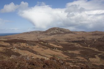 General view towards Beinn Ghot. The cairn lies on the lower slopes of the hill.