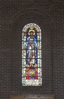 Interior. Detail of stained glass window