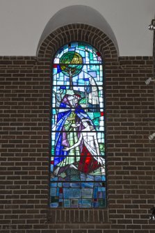 Interior. Detail of stained glass window