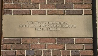 East facade, detail of datestone