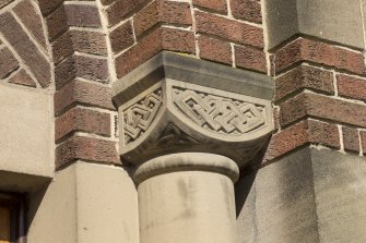 East facade, detail of carved capital