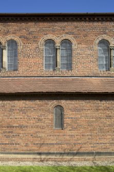 Bay on south facade with aisle and clerestory windows, view from south