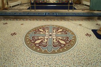 Detail of floor mosaic in front of chancel