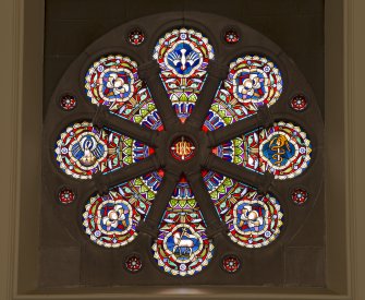 Detail of rose window in south wall