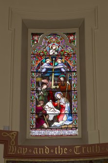 Detail of stained glass window in chancel