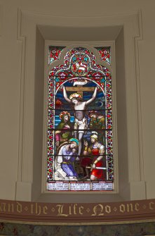 Detail of stained glass window in chancel