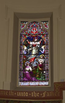 Detail of stained glass window in chancel