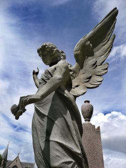 Detail of monumental statue of an angel, the Grange Cemetery, Edinburgh.