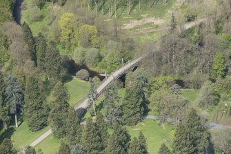 Oblique aerial view of Dumfries House Avenue Bridge, looking to the WNW.