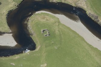 Oblique aerial view of Bower of Wandel Tower House, looking to the W.