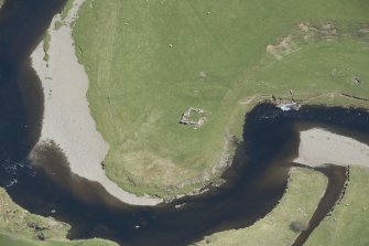 Oblique aerial view of Bower of Wandel Tower House, looking to the NE.