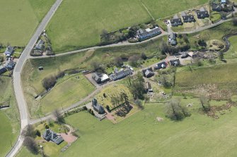 Oblique aerial view of Roberton Parish Church, looking to the SSW.