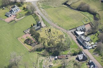 Oblique aerial view of Roberton Parish Church, looking to the ESE.