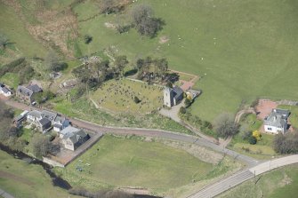 Oblique aerial view of Roberton Parish Church, looking to the NW.