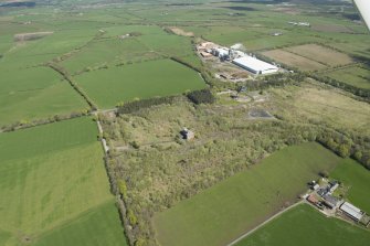Oblique aerial view of the former Barony Colliery site, looking to the NNE.