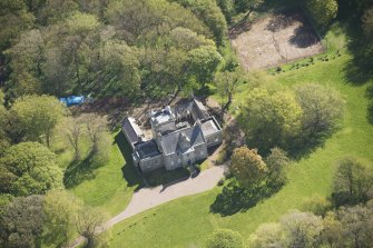 Oblique aerial view of Foveran House, looking to the E.