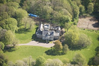 Oblique aerial view of Foveran House, looking to the NE.