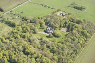 General oblique aerial view of Foveran House, looking to the NE.