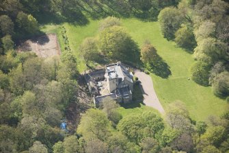 Oblique aerial view of Foveran House, looking to the S.