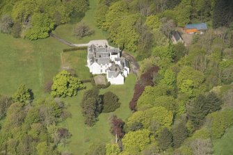 Oblique aerial view of Auchmacoy Country House, looking to the WNW.