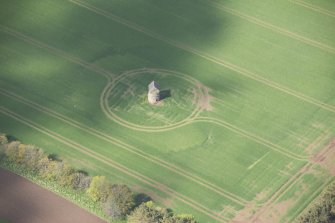 Oblique aerial view of Auchmacoy Dovecot, looking to the SW.