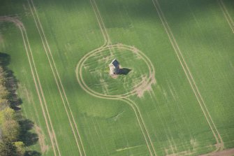 Oblique aerial view of Auchmacoy Dovecot, looking to the S.