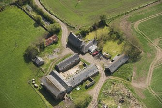 Oblique aerial view of Nether Ardgrain farmhouse, looking to the ESE.