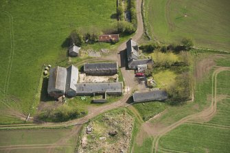 Oblique aerial view of Nether Ardgrain farmhouse, looking to the NE.
