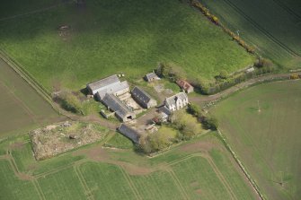 Oblique aerial view of Nether Ardgrain farmhouse, looking to the N.